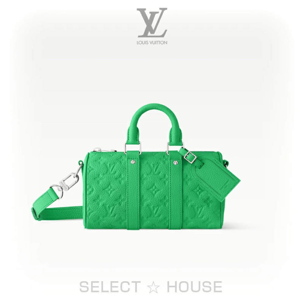 Louis Vuitton Keepall Bandouliere Travel Bag Leather Green